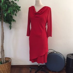 vintage Made USA sheer bell sleeve layered dress trendy sexy office cocktail
